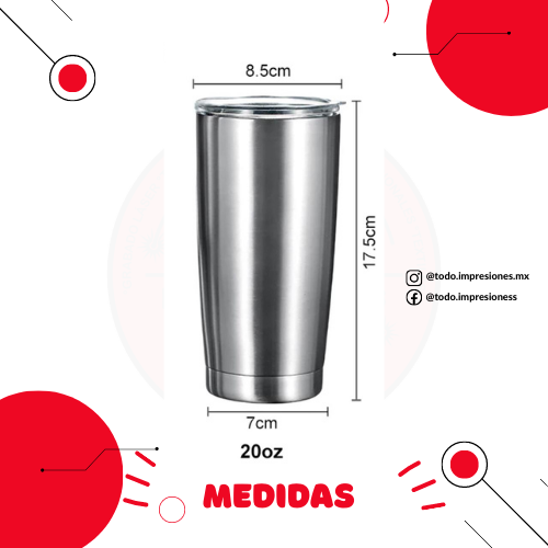 Termo 20oz - Caja 25pzs - Incluye Tapa Antiderrame.