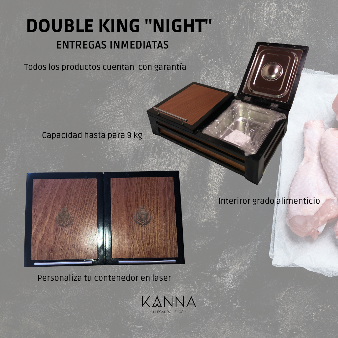 Contenedor de carne Double King 9kg Night - Caja de madera para carnes