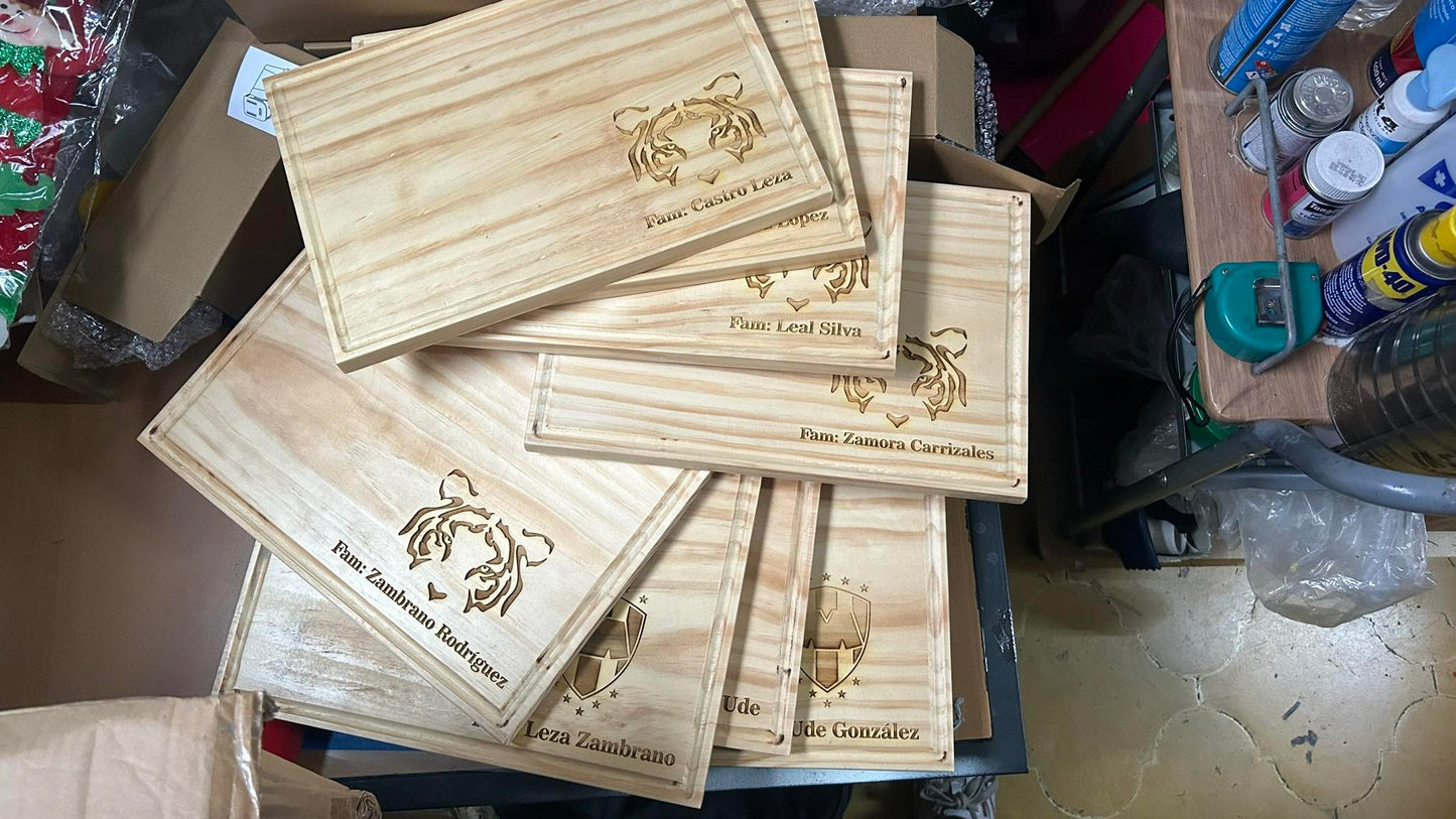 Tabla de madera para cortar - Personalizada en láser