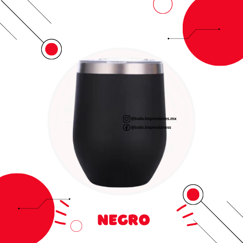 Termo Vino 12oz - Caja 25pzs - Incluye Tapa.