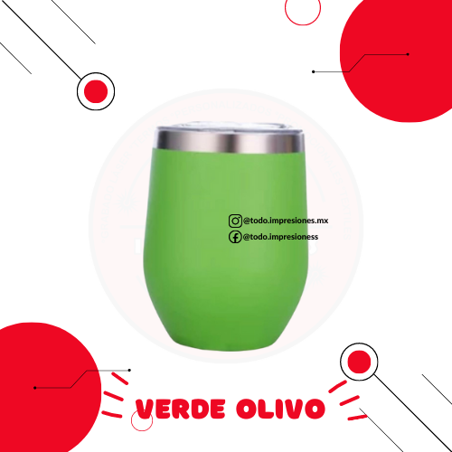 Termo Vino 12oz - Caja 25pzs - Incluye Tapa.