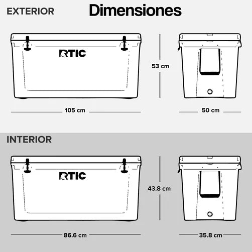 Hielera RTIC 45 Hard Cooler Blanca