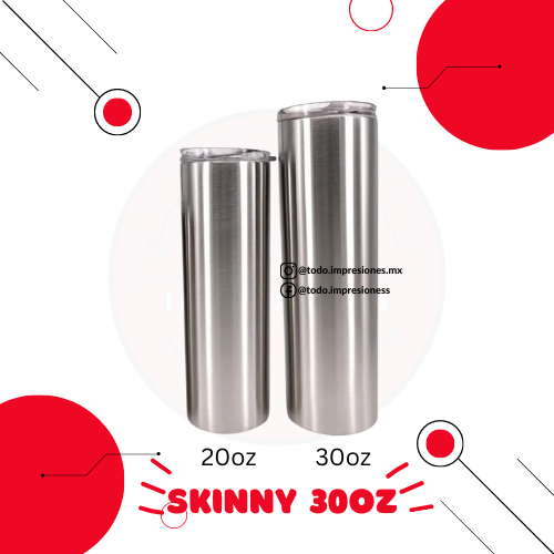 Termo skinny 30oz - caja 25 pzs - incluye tapa antiderrame